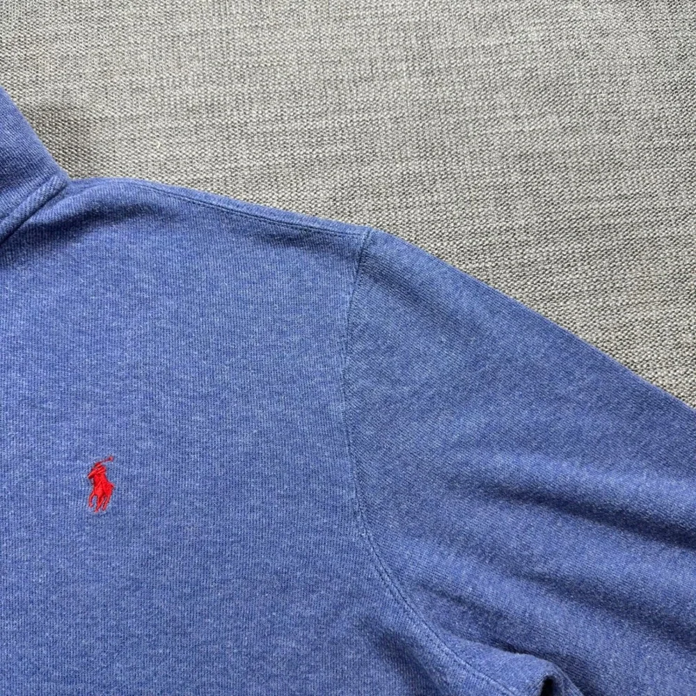 Polo Ralph Lauren Estate Rib Pullover Mens XL Blue  Quarter Zip Heathered